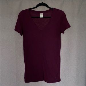 Victoria’s Secret PINK V-Neck Tee Burgundy